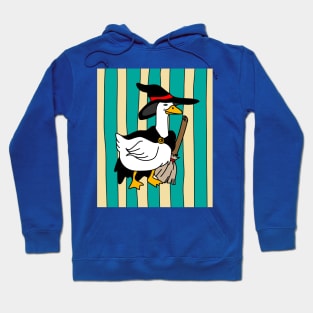 Halloween Goose Witch Conjuring Up Duck Hoodie